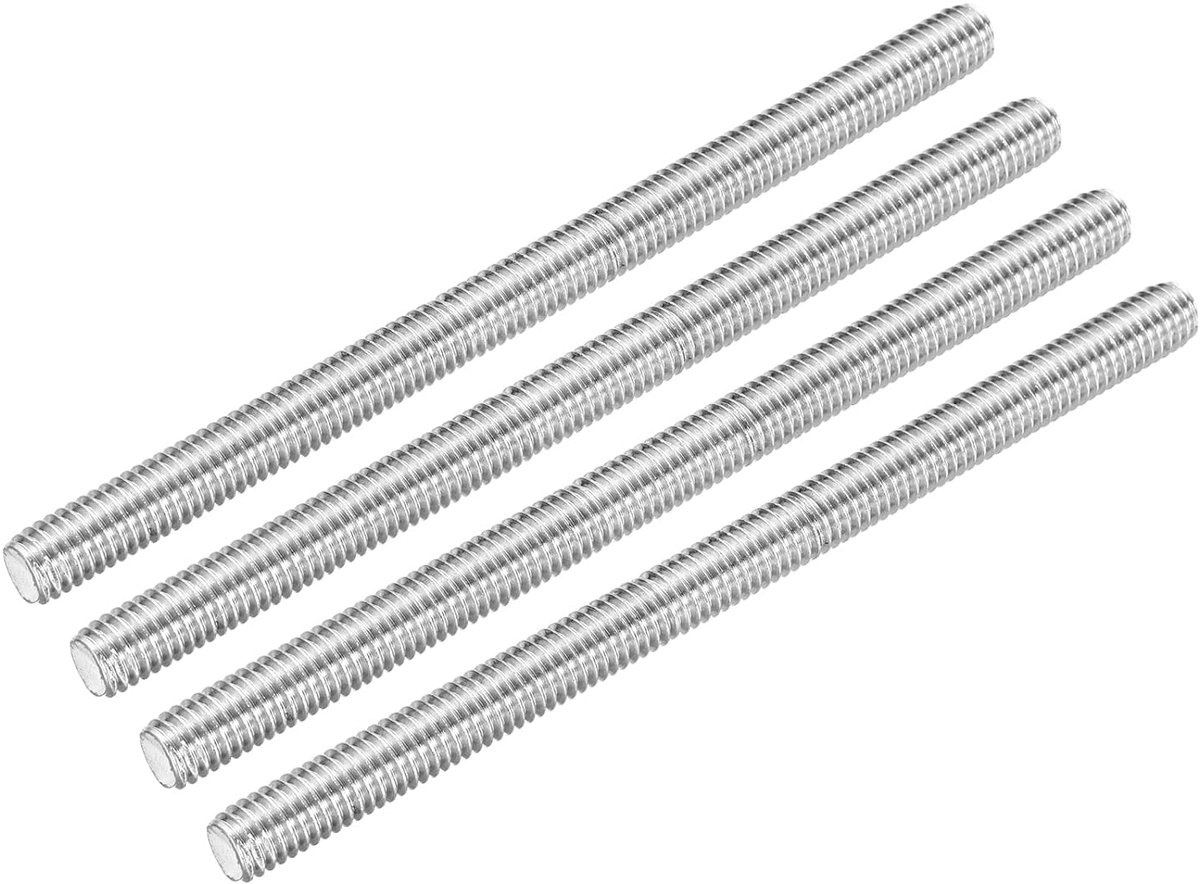 4 stuks draadstangen 3/8"-16 UNC x 5,51 inch draadstang roestvrij staal 304 schroefdraadpennen metrische volledige schroefdraadstang V2A schroefdraadbouten voor meubels machines