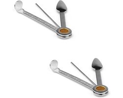 Pijpenstopper van metaal, 2 stuks, robuust pijpenbestek voor het reinigen van pijpen, praktisch accessoire voor tabakspijp, pijpenragerset, pijpenbestek