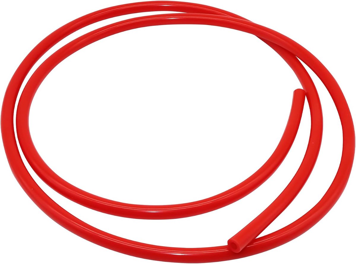 vacuümslang 10mm ID 16mm OD 3mm wanddikte 1,5 meter (4,9 voet), siliconen vacuümslang voor motor (rood)
