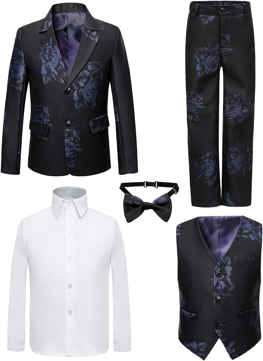 5 stuks smokings voor kleine kinderen, formele kostuumset voor kinderen, slim fit pak voor bruiloften