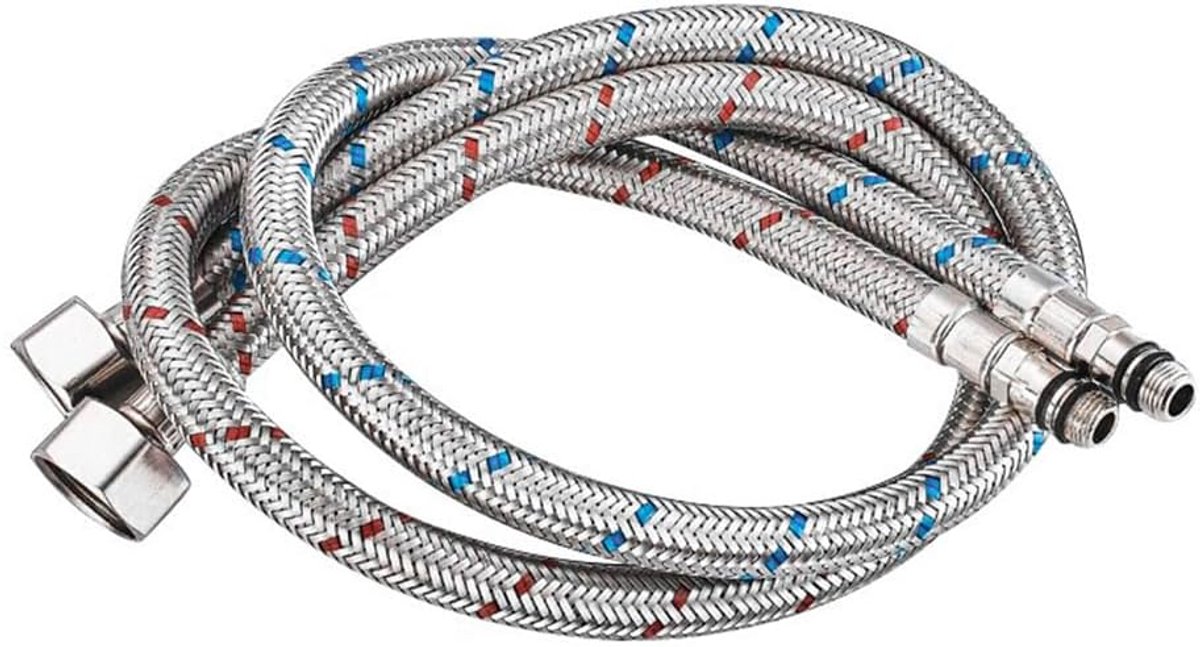 2 Stuks 80 Cm Keuken Wastafel Monobloc Mengkraan Connectors Flexi Leidingen Staarten Pijp M10 X1/2 Fitting