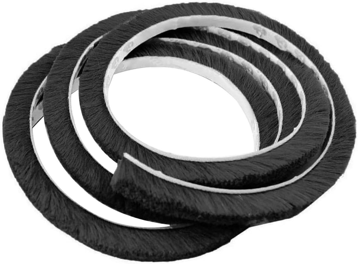 borstelafdichting, deurafdichting, raamafdichting, afdichtingstape, winddicht, stofdicht, voor deuren en ramen (10 m - 7 x 12 mm)