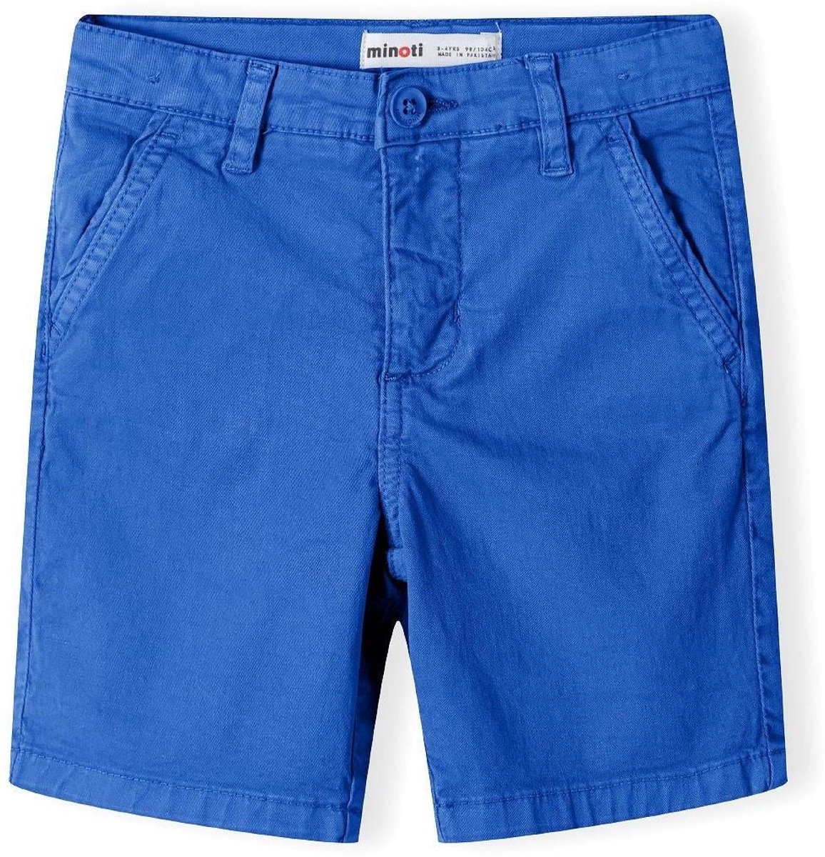 Minoti chino shorts jongens - korte broek - katoen - blauw