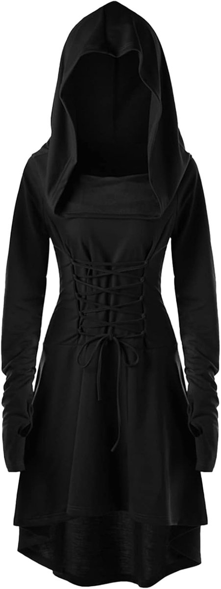 kostuum dames gewaad middeleeuwse capuchonjurk gothic jurk cosplay voor Halloween carnaval