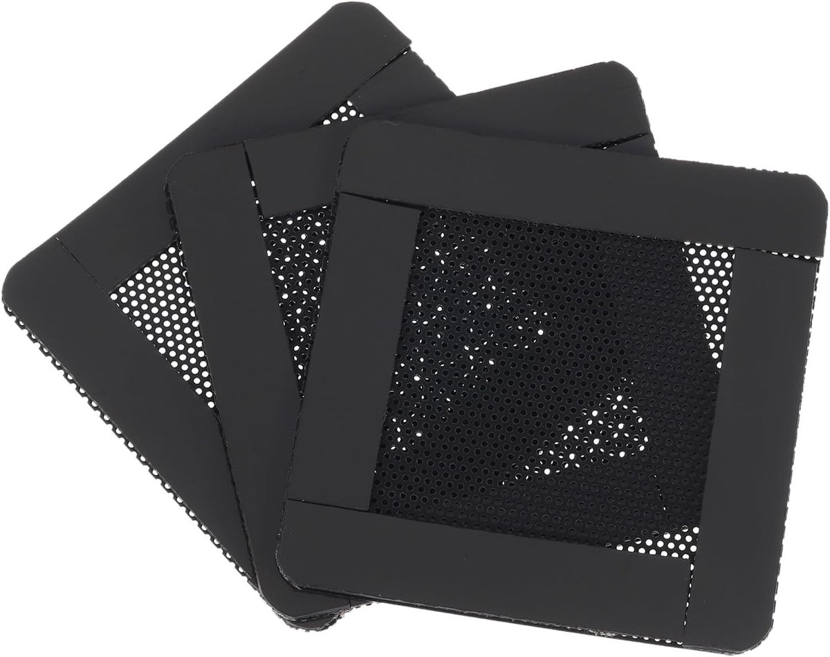 sourcing map Set van 3 PC-stoffilters 60 x 60 mm magnetisch frame zwart | PVC computerbehuizing ventilatorstofbeschermingsrooster, voor computerbehuizing luidspreker