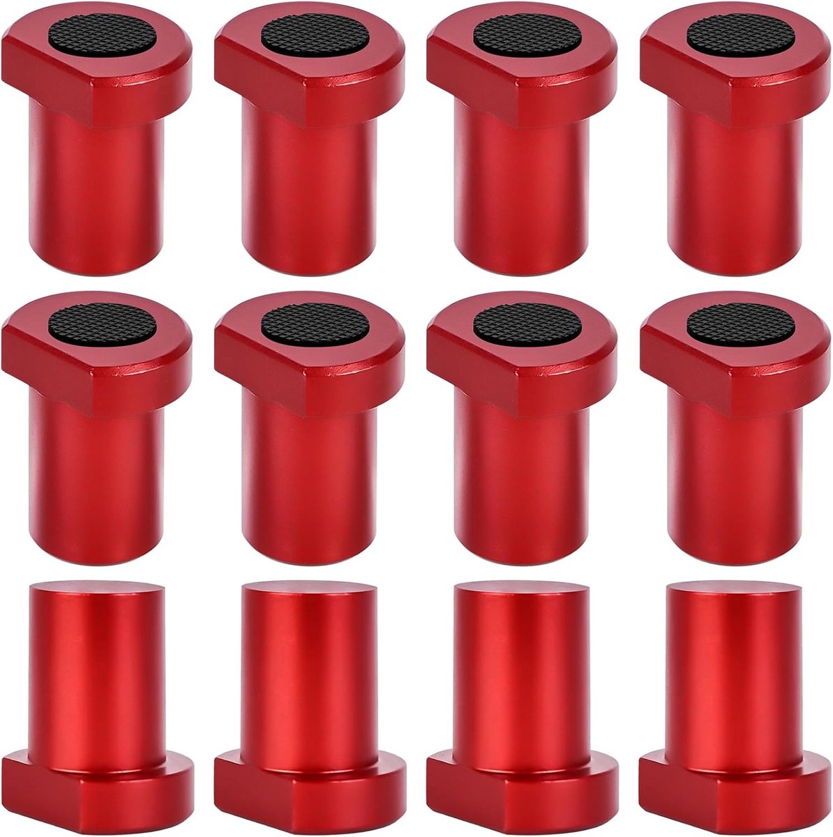 12 stuks aluminiumlegering bankhaken bank-hondenklem werkbank positionering spanbekken schaafbank accessoires voor 20 mm hondengat (rood)