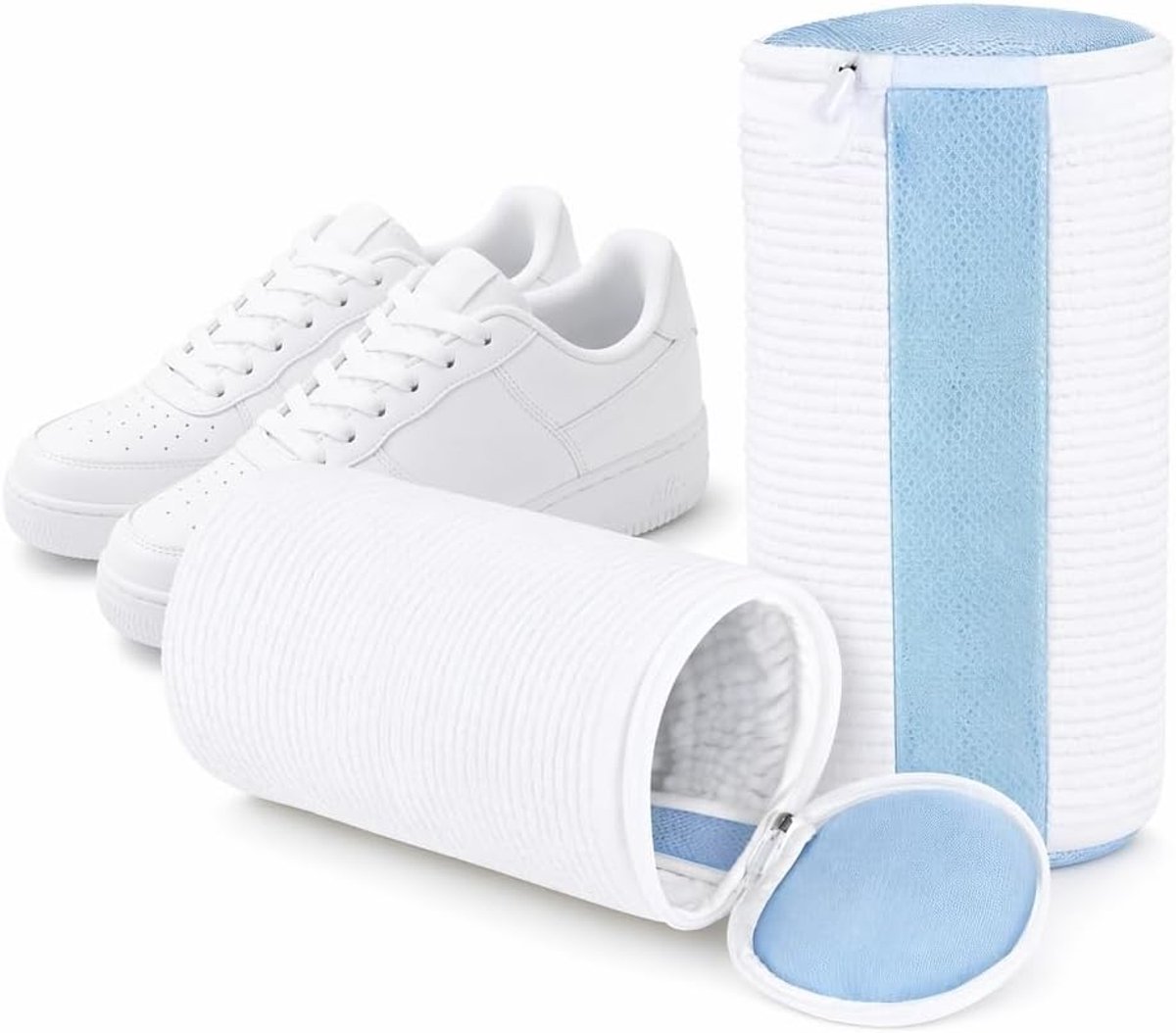 Schoenwaszak Set van 2, Herbruikbare 360° Wasmachine Schoenenzak met Verborgen Ritssluiting, Universele Waszak voor Alle Schoenen