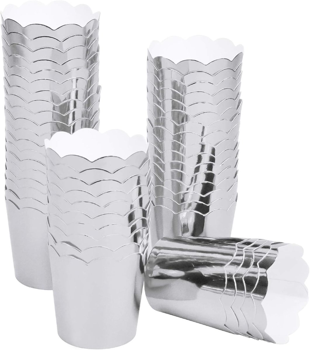 Cupcakevormpjes van papier, 50 stuks muffinvormpjes voor bakken, wegwerphoesjes voor cakewikkelaars, cupcake-wikkels voor bruiloften, verjaardagen, babyborrels, feesten, koffiewinkels, maat 45 x 50 mm