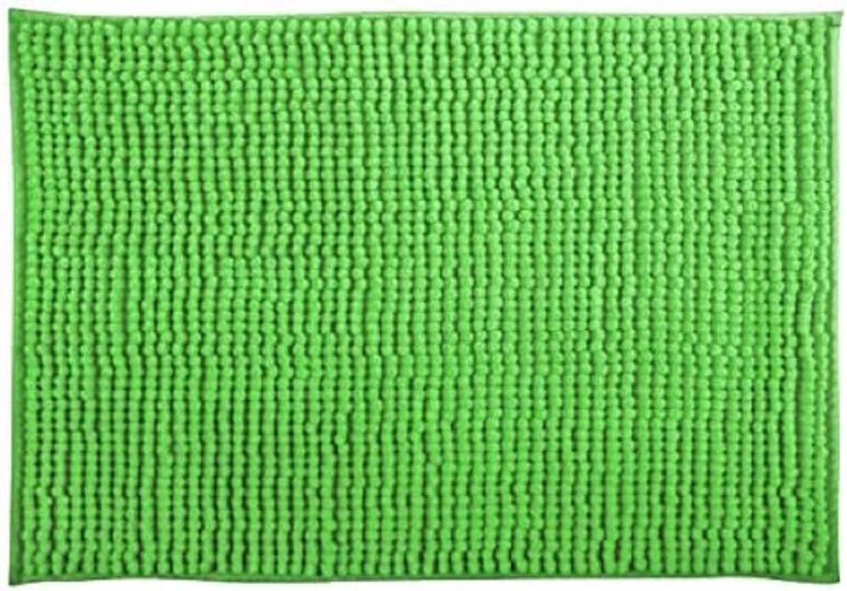 Badtapijt, douchemat, chenille, hoogpolig, badmat, 40 x 60 cm, basilicumgroen