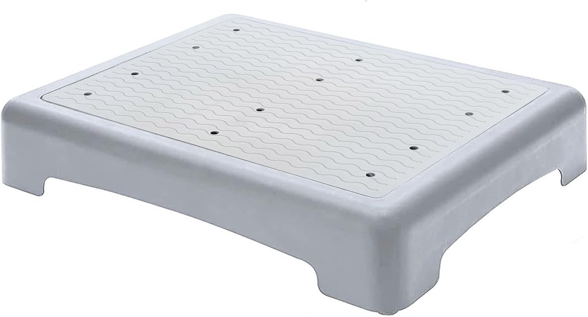 traptrede, antislip, voor binnen en buiten, opstapkruk, klimhulp voor ouderen, voor senioren, douche, badkuip, auto, outdoor, belastbaar tot 220 kg (grijs)