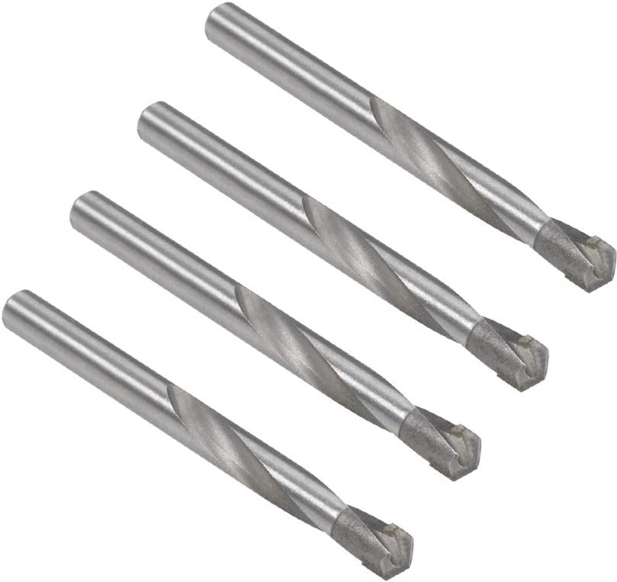 sourcing map 4 stuks hardmetalen spiraalboren metaalboor 8,5 mm voor roestvrij staal koper aluminium zinklegering legering ijzer