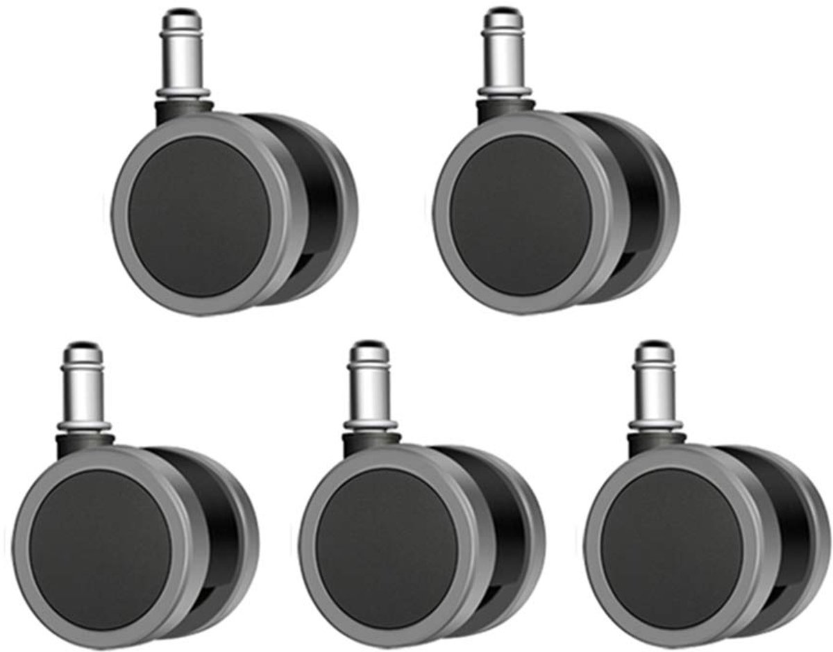 Zwenkwielen, 50mm Bureaustoel Zwenkwielen, Zuiger/Schroef Wagen Zwenkwiel, Zwart/Grijze Zwenkwielen