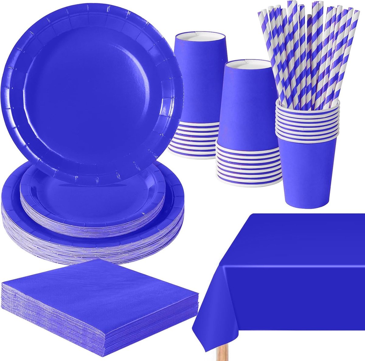121 stuks blauwe sieraden decoratie meisje verjaardag Dambini feestartikelen set inclusief papieren borden party kopjes servetten -24 gasten