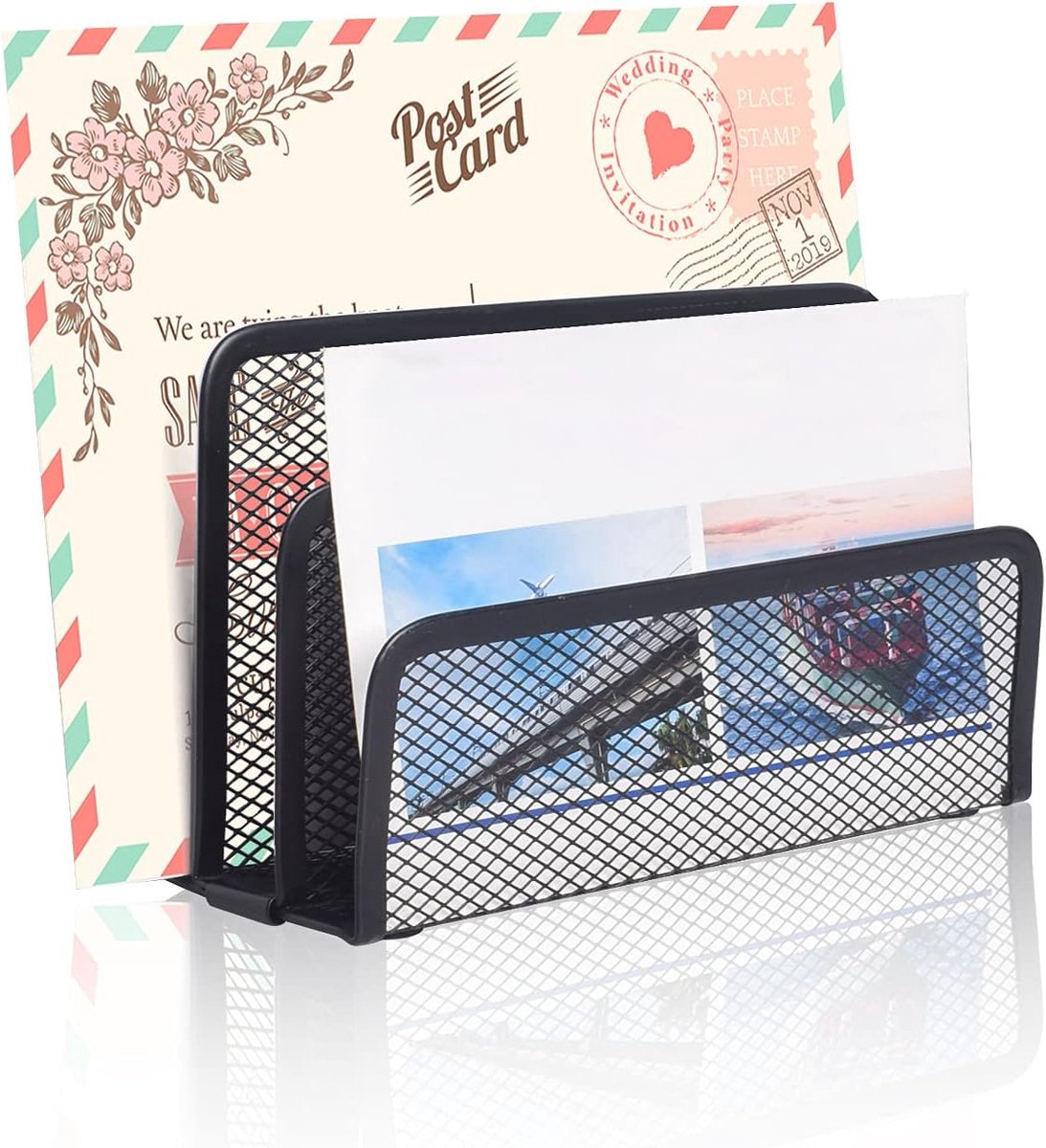 wishacc Bureau Mail Organizer Kleine Bestand Houders Brief Organizer Metalen Mesh Document/Archief/Mappen/Papier Organizer voor Desktop