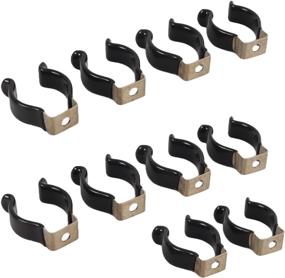 Verpakking van 10 T8 U-clips Houder Lichtstripklemmen Buisklemmen RVS Stripklem Buisklemmen voor TL-buishouder Zwart