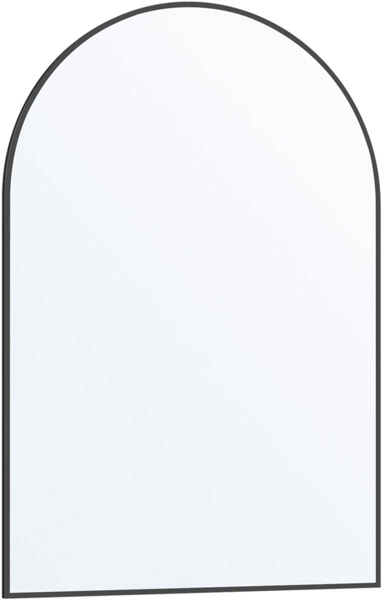 Wandspiegel – gebogen spiegel – aluminium frame – Zwart