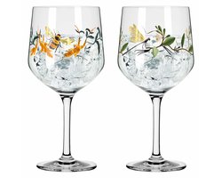 Ritzenhoff Gin-Tonic Glazen Set - Botanisch Fauna Design - 2 Stuks - Kristalglas - 720 ml - Drinkglazen - Cocktailglazen - Geschikt voor de Vaatwasser