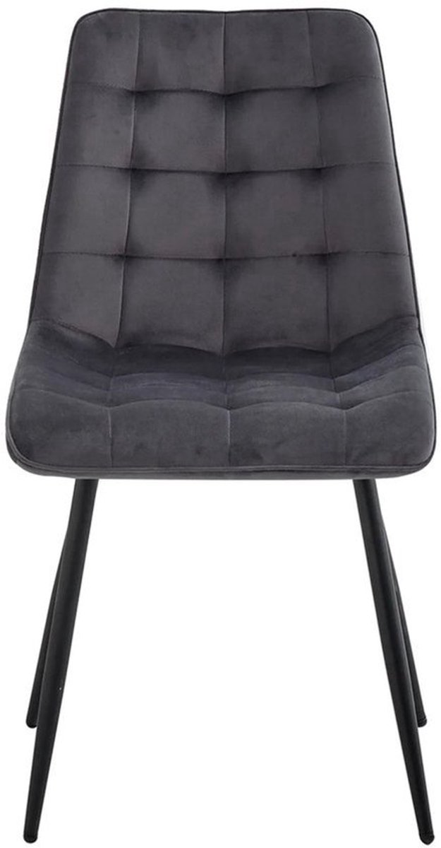Stoel - Eetkamerstoelen - Set van 4 Fluwelen Eetkamerstoelen - Metalen Poten – Robuust Mod