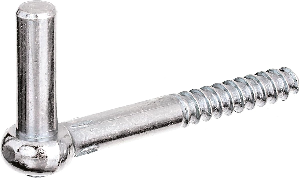 SnelShoppen - J-haak met schroefplaat | Ø13 mm, 115 mm lang | Galvanisch verzinkt, chroom | Ideaal voor tuin, deuren, schuttingen, en raamluiken
