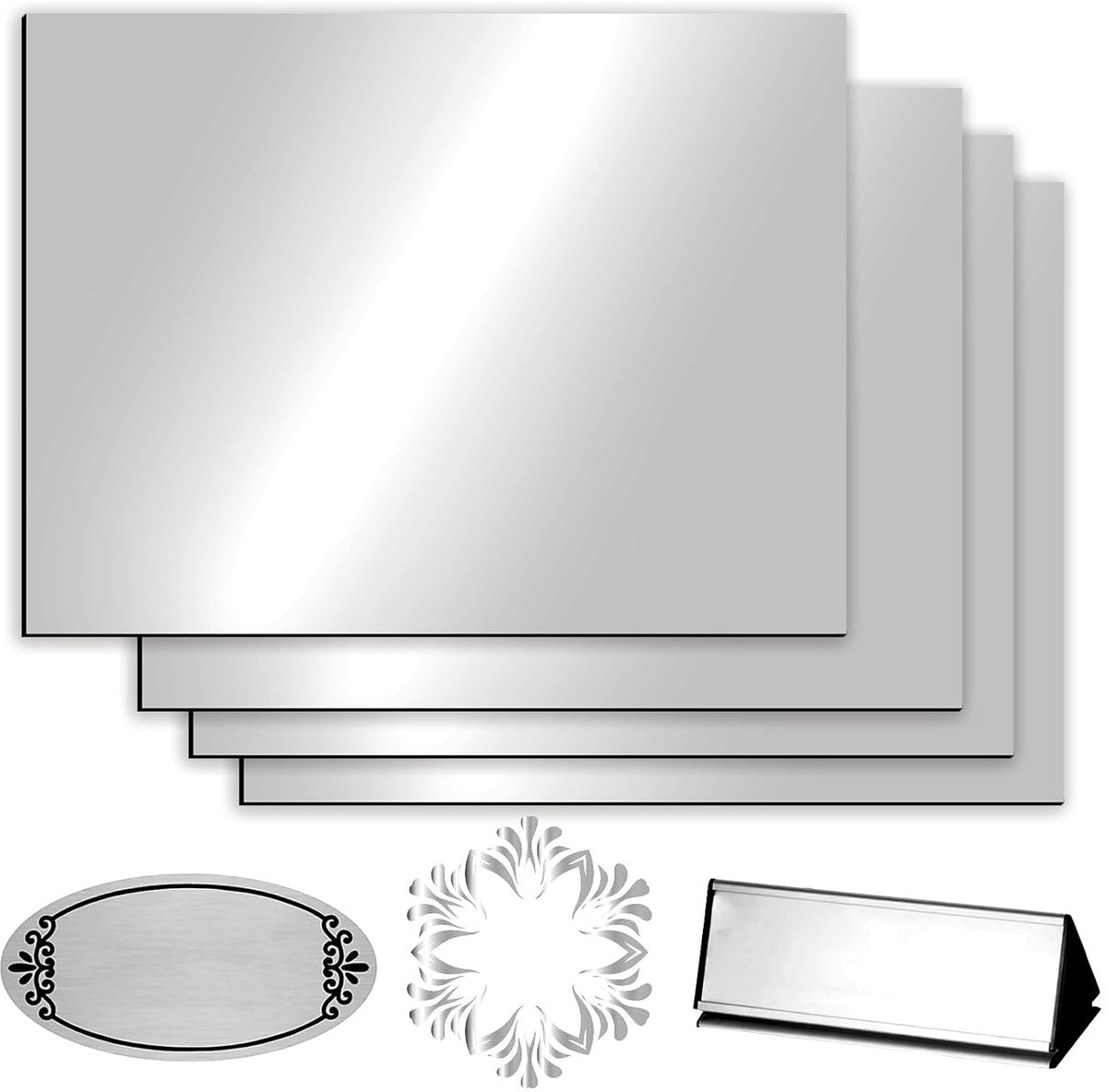 SnelShoppen - 4x Engravable ABS Plastic Sheet 30x20cm 1.3mm voor Laser Graveren, DIY Naamplaten, Deurbordjes, Creatieve Knutselprojecten