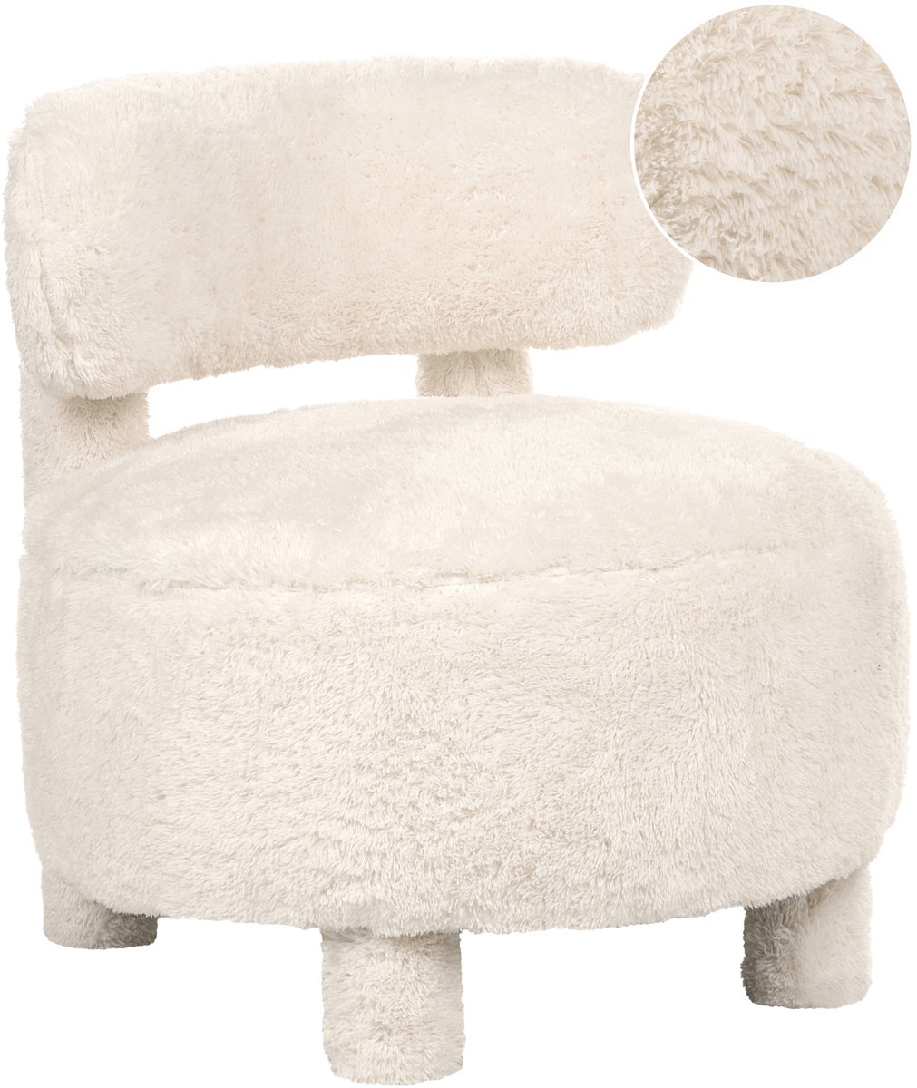 HAMINA - Fauteuil - Lichtbeige - Kunstbont