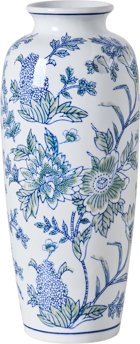 GUADIX - Bloemenvaas - Wit/Blauw - Porselein