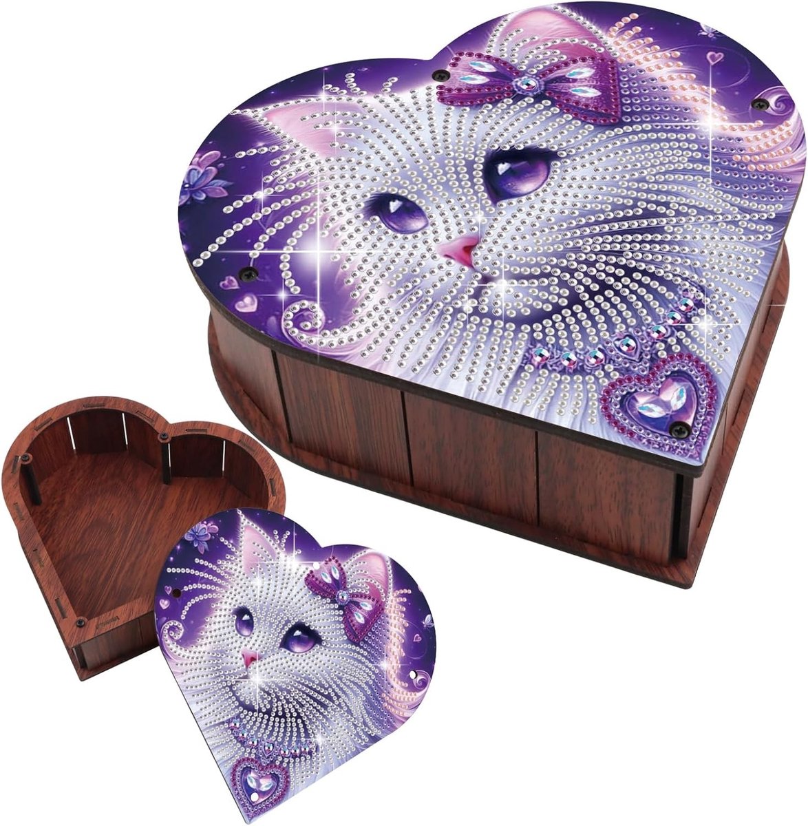 Diamant Schilderen Bureau Organizer Hart 20 cm - Multifunctionele Opbergdoos voor Kantoor, Brochures en Accessoires