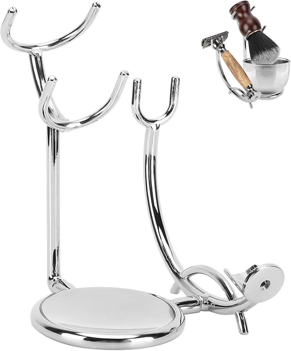 SnelShoppen - Shaver & Brush Holder - Scheerkwast Houder, Roterend Scheerapparaat, Handmatig Metaal Galvanisch Scheerhouder voor Thuis en Reizen