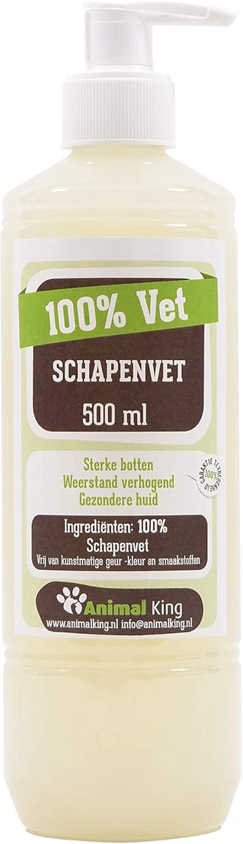 SnelShoppen - Schapenvet Vloeibaar voor Honden - 100% Natuurlijk Schapenvet - 2 x 500 ml - Voedzaam en Gezond - Ideaal voor Actieve Honden