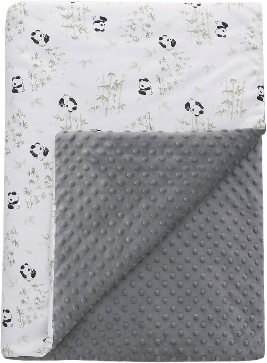 SnelShoppen - Warme Babydeken Winter Kinderen Deken 75 x 100 cm Grijs Drie-laags Katoen Cuddly Sofa Deken Voor Nieuwe ouders en Verjaardagscadeau