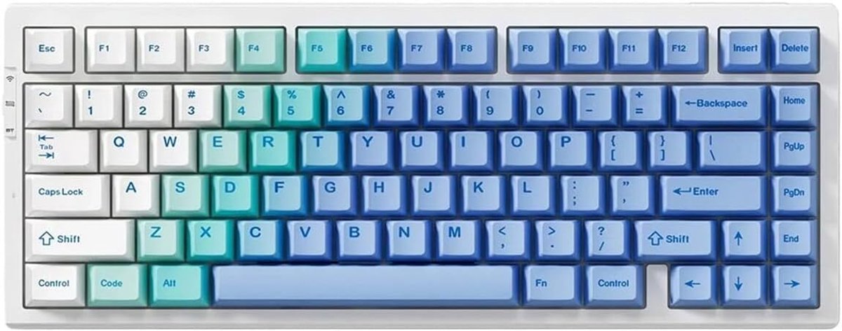 SnelShoppen - Draadloos Mechanisch Gaming Toetsenbord 75% Compact Met RGB Verlichting, Hotswap Functie, Matcha Latte Switch V2, Arctic Snow Kleur, Per