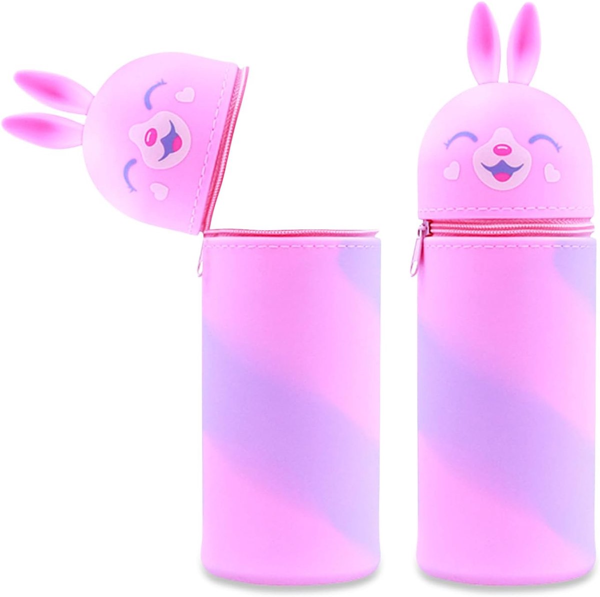 SnelShoppen - Kawaii 2-in-1 Soft Silicone Pennen Etui, Schattige Opbergdoos voor Kleurpotloden en Markers, Staande Pencil Case voor School en Thuis, B