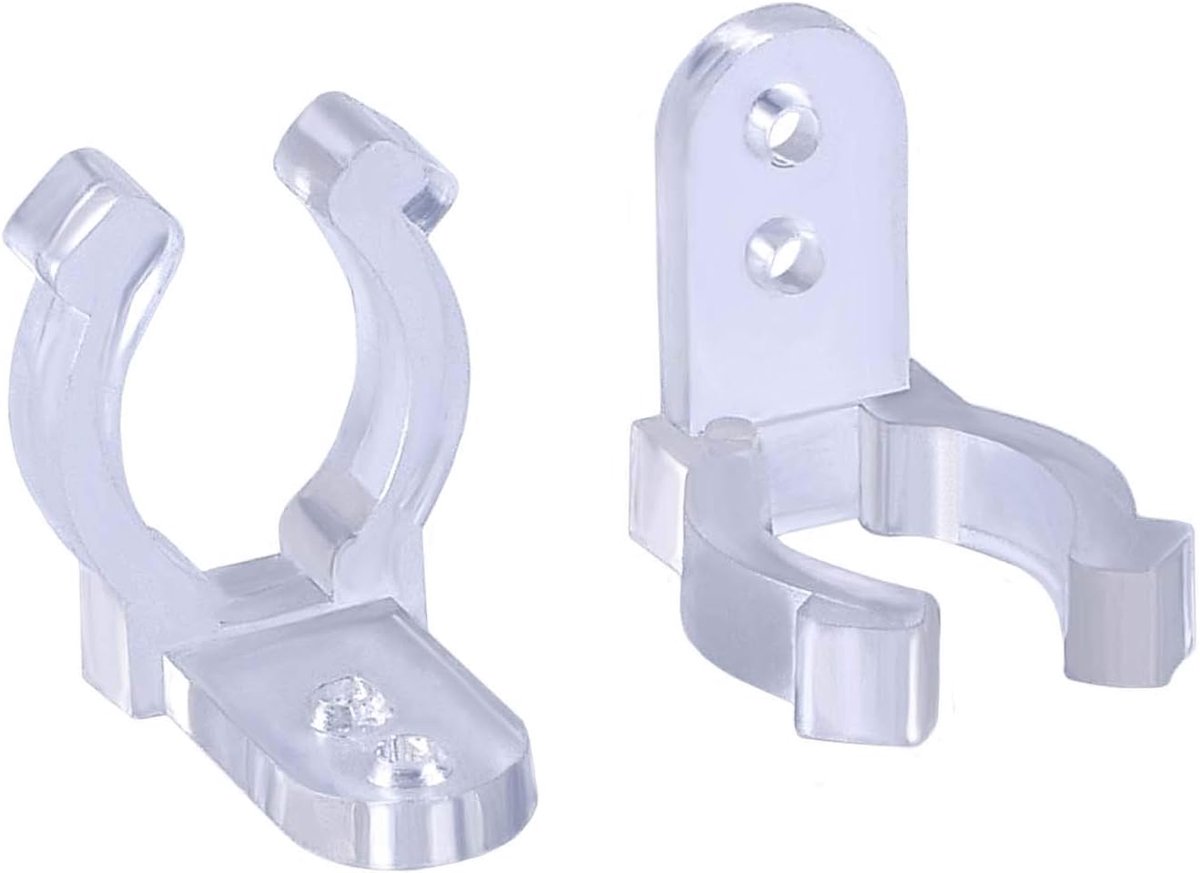 SnelShoppen - Mounting clips voor LED lichtbuis, 40 stuks, bevestigingsclips voor lichtbuis, sterke kunststof, transparant, voor 11-13 mm diameter