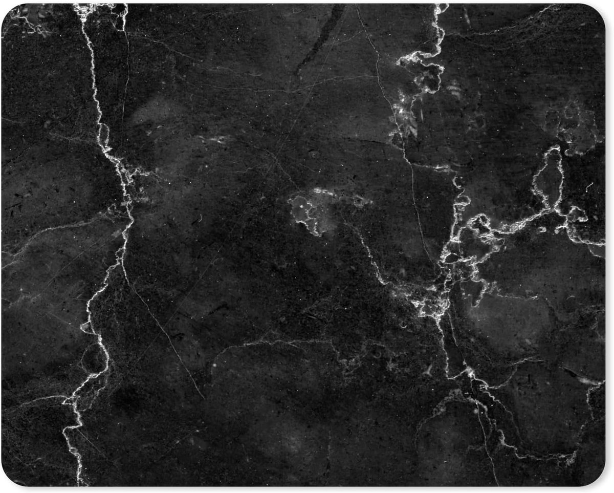 SnelShoppen - Mouse Pad Marble Look 24x19 cm | Stijlvolle Marmer Motief Muismat | Antislip, Duurzaam en Gemakkelijk Schoon te Maken | Zwart Wit Granie