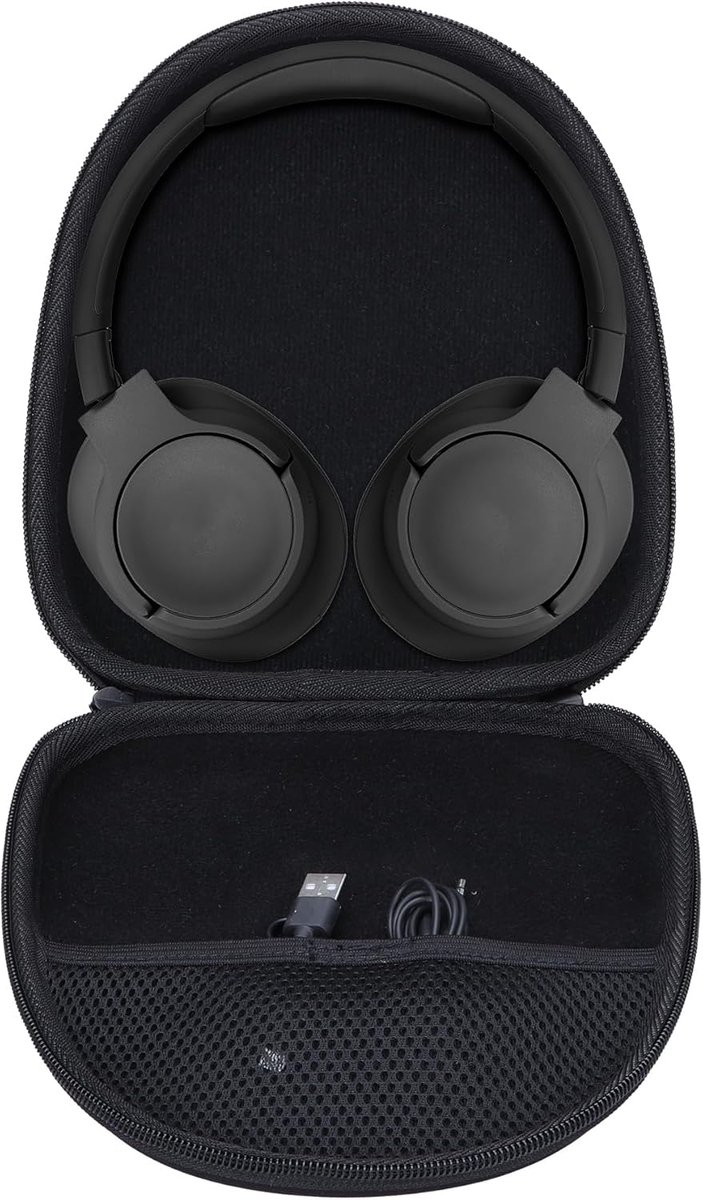 SnelShoppen - Waterdichte Hard Case voor Bluetooth Hoofdtelefoons - Beschermhoes voor Draadloze Koptelefoons - Zwart - Ideaal voor Reizen, Sport en Be