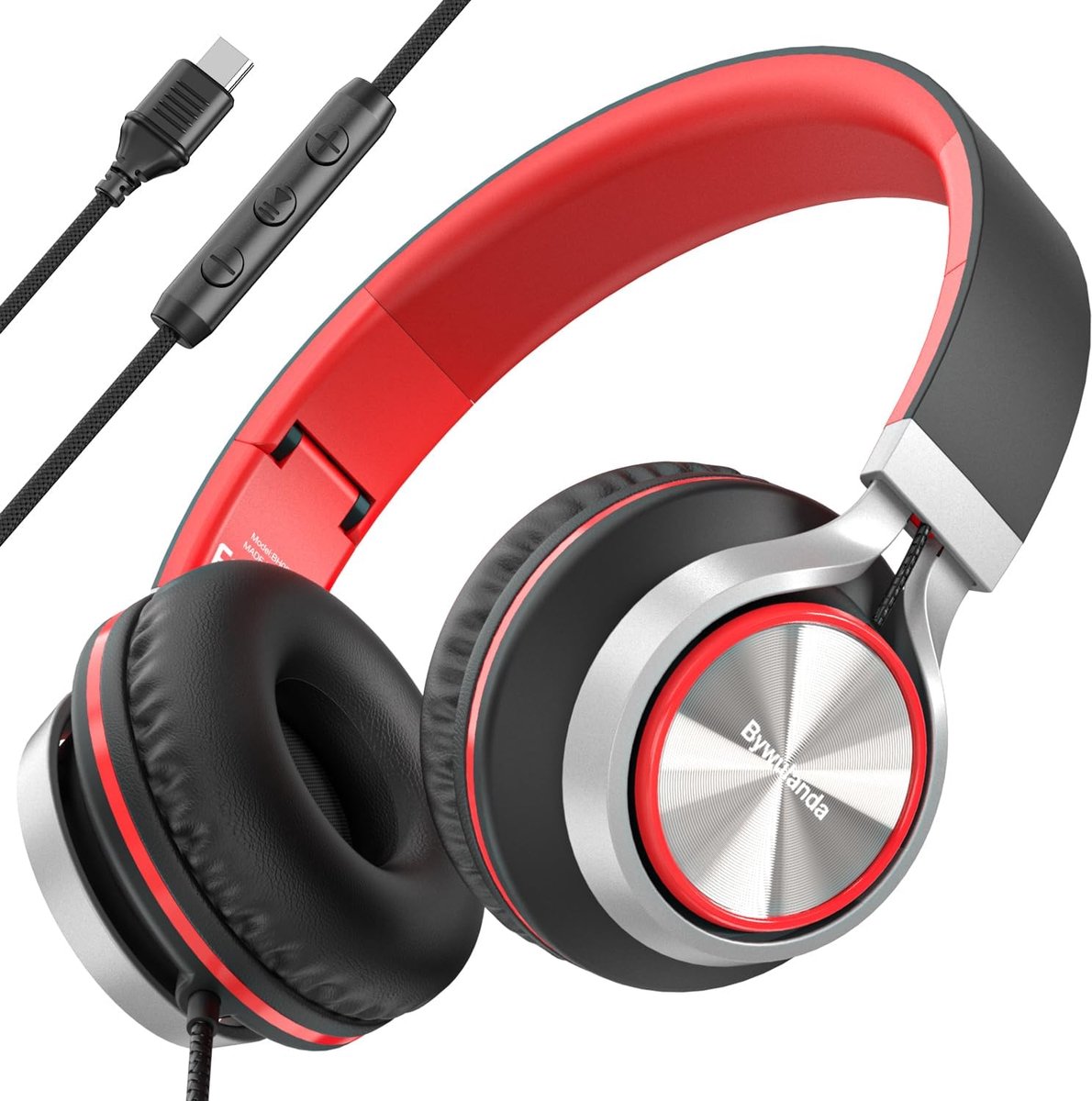 SnelShoppen - USB-C Hoofdtelefoons met Microfoon en Volumeregeling, Draadloze Over-Ear Stereo Hoofdtelefoons voor iPhone 15, 16 Pro, Vouwbare Hoofdtel