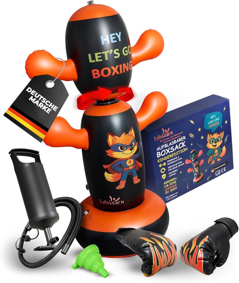 SnelShoppen - Punching Bag Rotating Kinderen - Stabiele Stand, Coördinatie Training, Balans Oefeningen - Leuk Sport Speelgoed voor Thuis, Gym, Buiten,