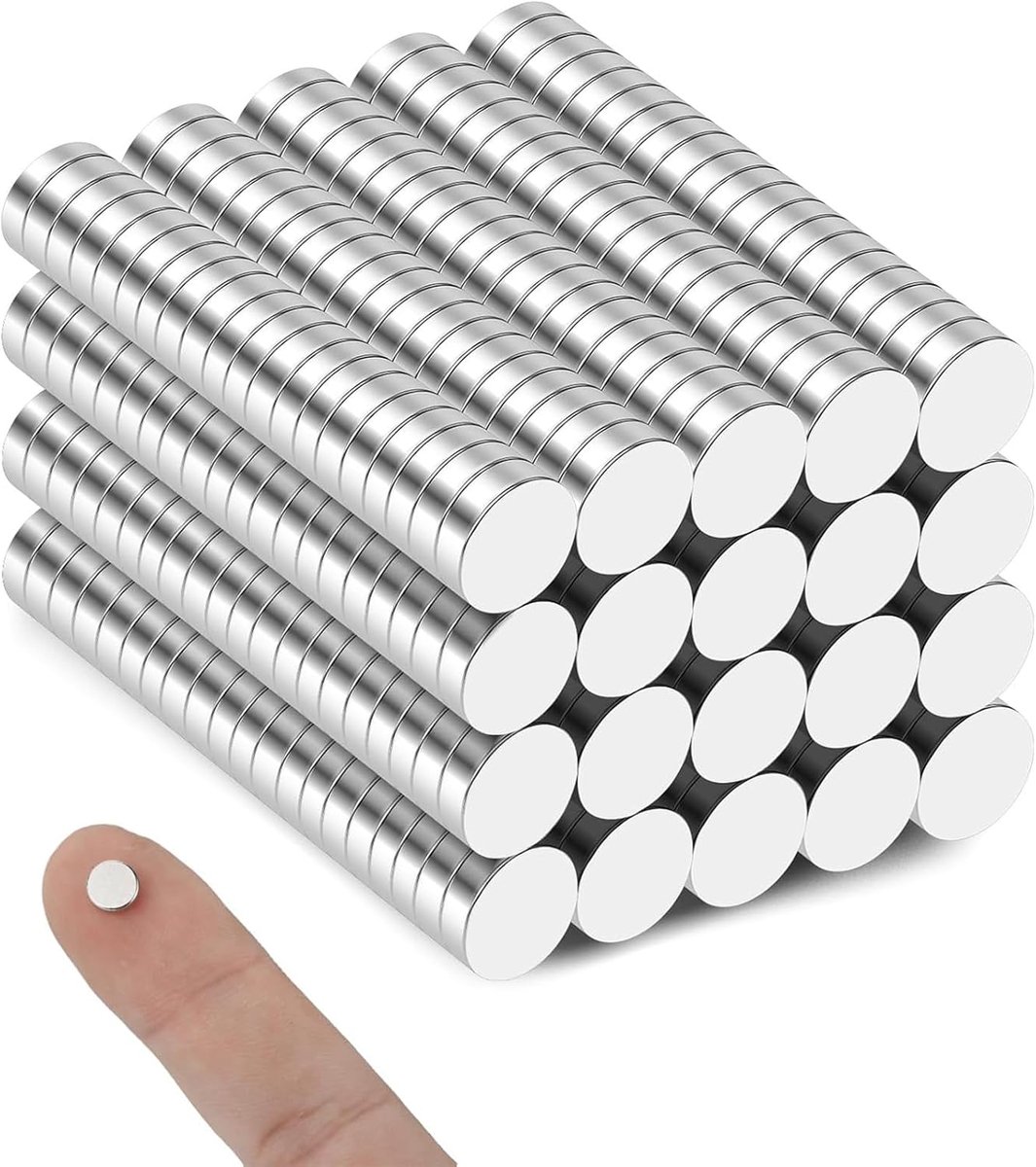 SnelShoppen - 400 Stuks Sterke Neodymium Magneten 6 x 2 mm - Extra Sterke Mini Magneten voor Koelkast, Magnetisch Bord, Whiteboard, Kantoor - Ronde Ma