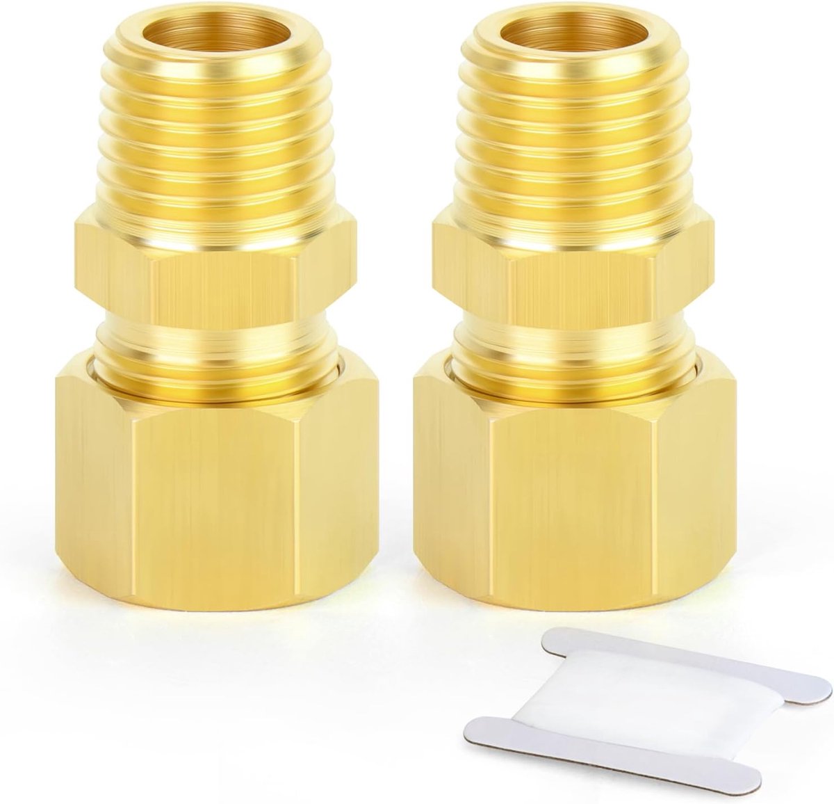 SnelShoppen - 2 Stuks Messing Compressie Buis Fitting 6mm Buis OD x 1/4" BSP Vrouwelijke Compressie Koppeling Recht Connector