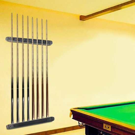 SnelShoppen - Billiard Wall Mount - Snooker Pool Cue Rack voor 6 Stokken - High-Quality Pine Wood - Duurzaam Billiard Accessoire voor Thuis, Clubs en — afbeelding 3