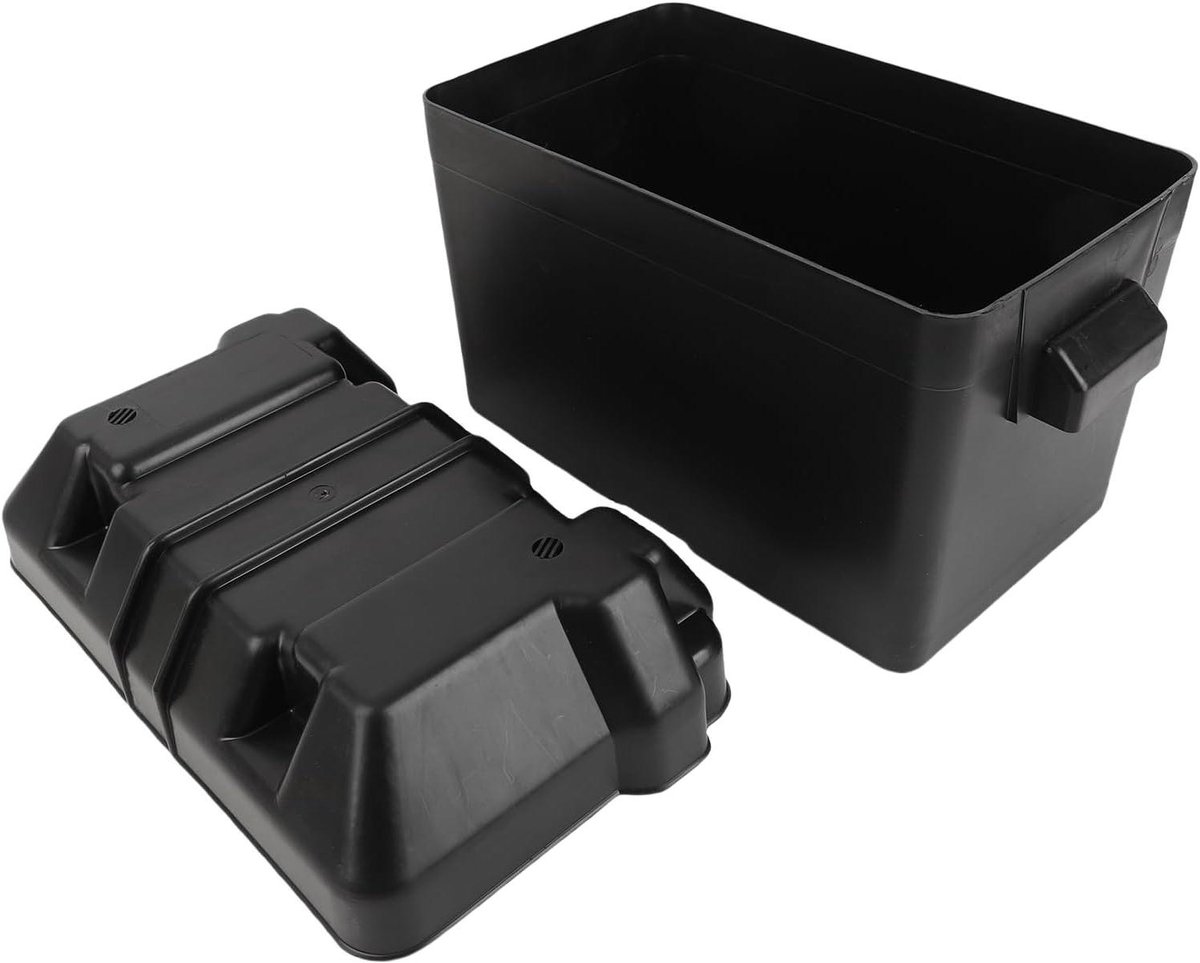 Accubak - Batterijbox - Voertuig Organisatie - Slagvast ABS Materiaal - Tot 325mm Lengte - Zwart