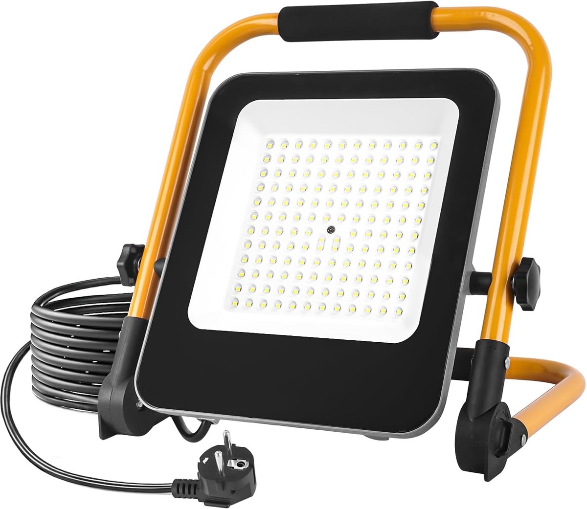 SnelShoppen - LED Construction Spotlight 100W, Super Bright Werklicht, 6000K Bouwlamp met 2M Kabel, Draagbare Outdoor Verlichting voor Garage, Werkpla
