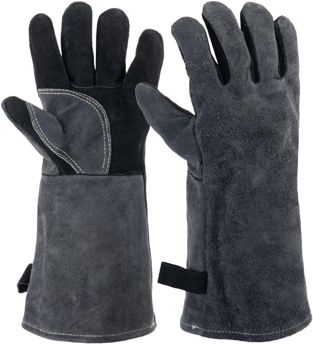 SnelShoppen - Grill Gloves 40cm - Hittebestendige Leren Barbecue Handschoenen voor Grill, Smoker, Oven, Tuin, Feest - Brandwerende Bescherming - Ademe