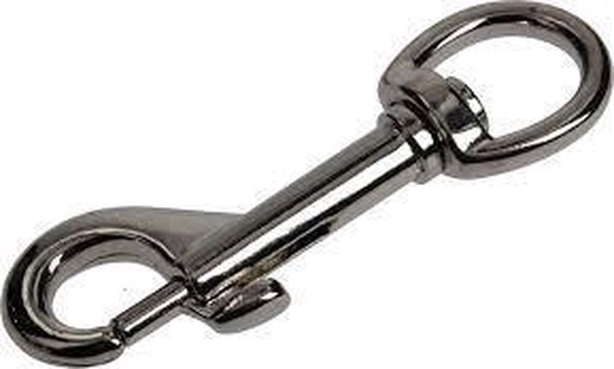 SnelShoppen - 4x Musketonhaken - Nickel Geplateerd 8.2 x 2 cm - Ideaal voor Hondentuigen, Riemen, en Kettingen - Sterke Snap Hooks voor Tuin, Camping,