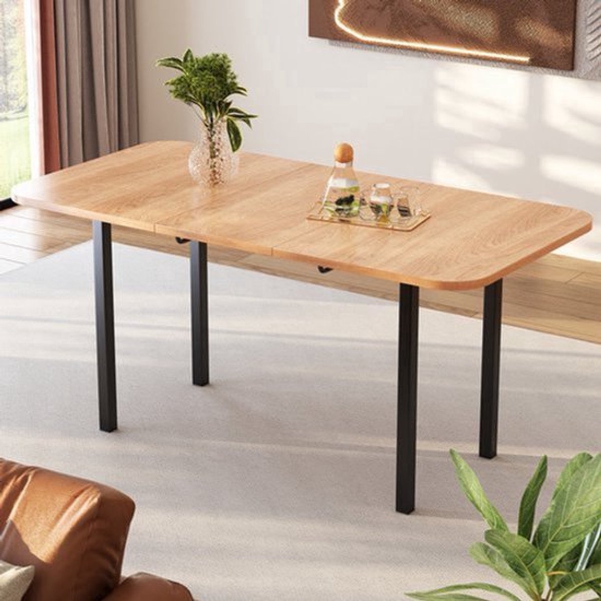 Uitschuifbare Eettafel – Uitklapbare Tafel – Verlengbare Tafel – Eettafel Compact – Uitbre
