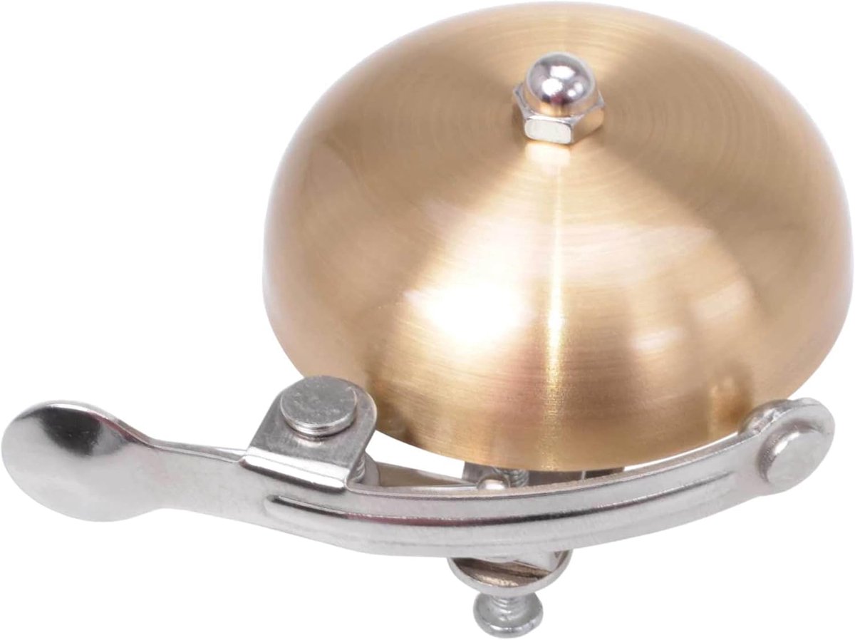 SnelShoppen - Retro Fietsbel Classic Goud met Metalen Houder - Aluminium Geluid Lichaam Ø 55 mm - Perfect voor Stadsfiets, Kinderfiets, en Fietstocht