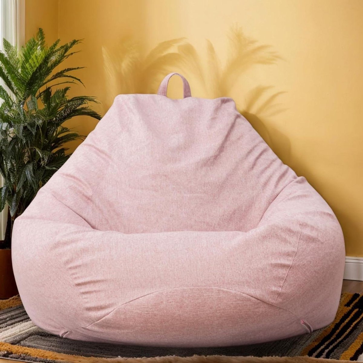 Zitzak Bank - Vloerkussen Luie Stoel - Ontspannen Lezen - Machine Wasbare Hoes - 80x90cm - Roze