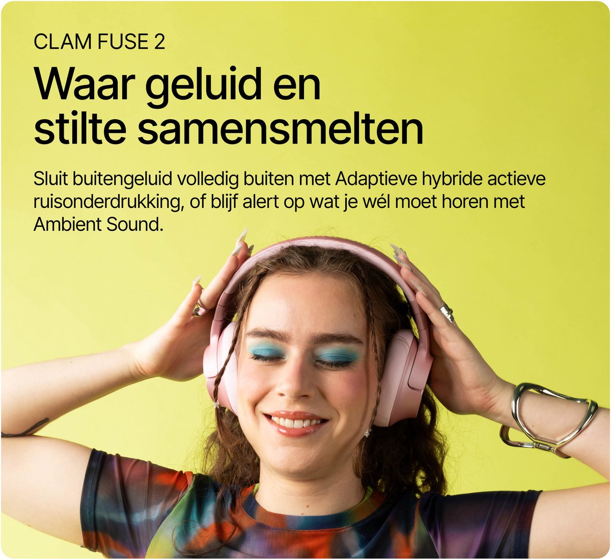 Fresh 'n Rebel Clam Fuse 2 - Koptelefoon Noise Cancelling met 80 uur Speeltijd - Draadloos (Bluetooth 6.0) - Met Microfoon - Verbind 2 apparaten tegelijk - Personal Sound App (Ice Grey) thumbnail 4