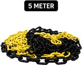 Mexxo afzetketting 5 meter - Geel / zwart - Kunststof - Binnen & buiten - Schakels 6mm
