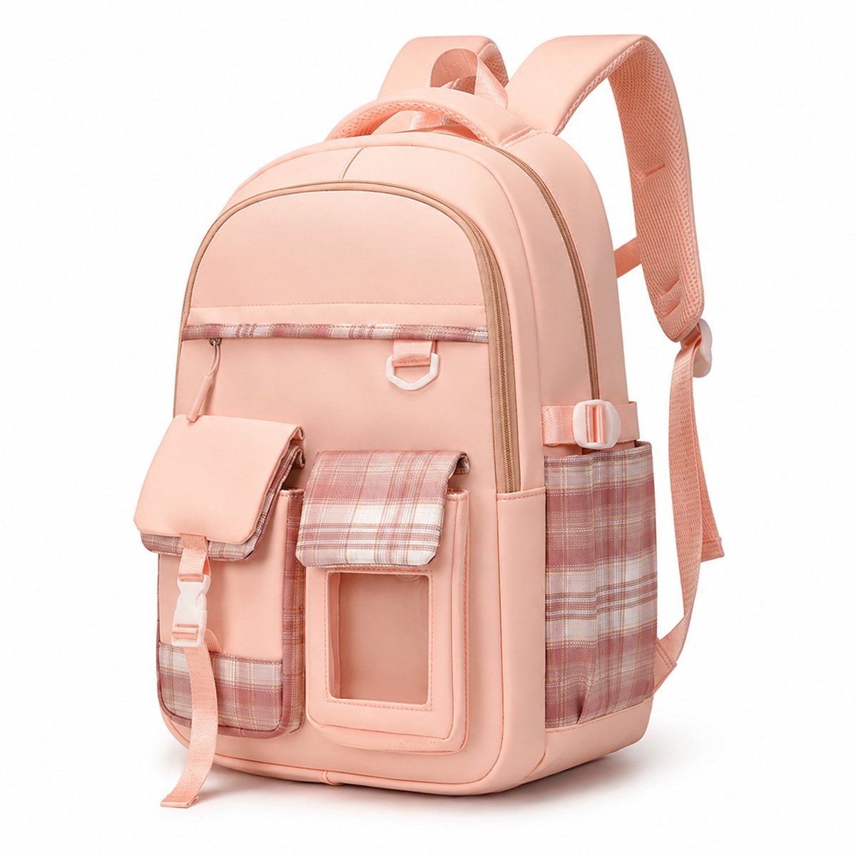 Bobypet Schooltas Meisjes - Rugzak voor Basisschool en Middelbare School - 25L Laptop Rugzak - Waterbestendige Schooltas voor Tieners - Roze